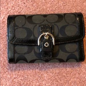 Black Coach trifold wallet